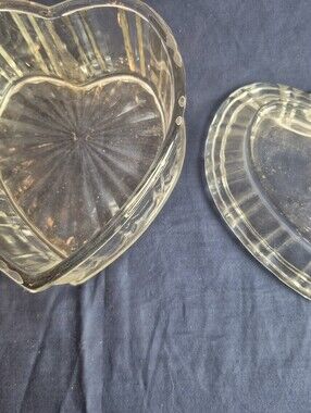 Clear Heart-Shaped Glass Serving Dish with Lid - Clear